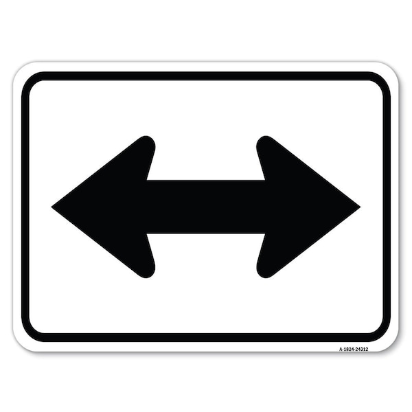 Bidirectional Arrow Black Heavy-Gauge Aluminum Rust Proof Parking Sign, 18" x 24", A-1824-24312